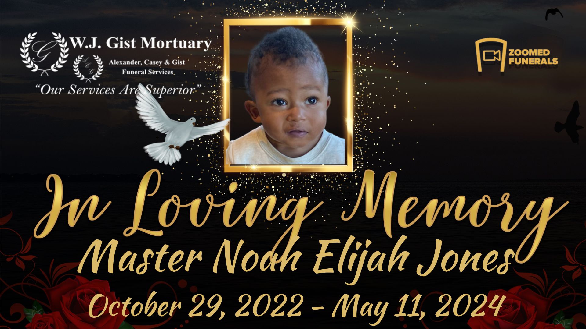 Graveside service for Master Noah Elijah Jones